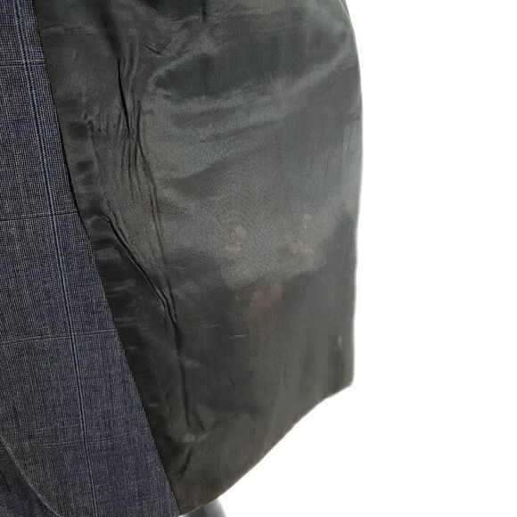 John Weitz Wool 2 Button 2 Piece Suit 42L Gray Birdseye 41/31 Multi-Colored Wind - Picture 10 of 12